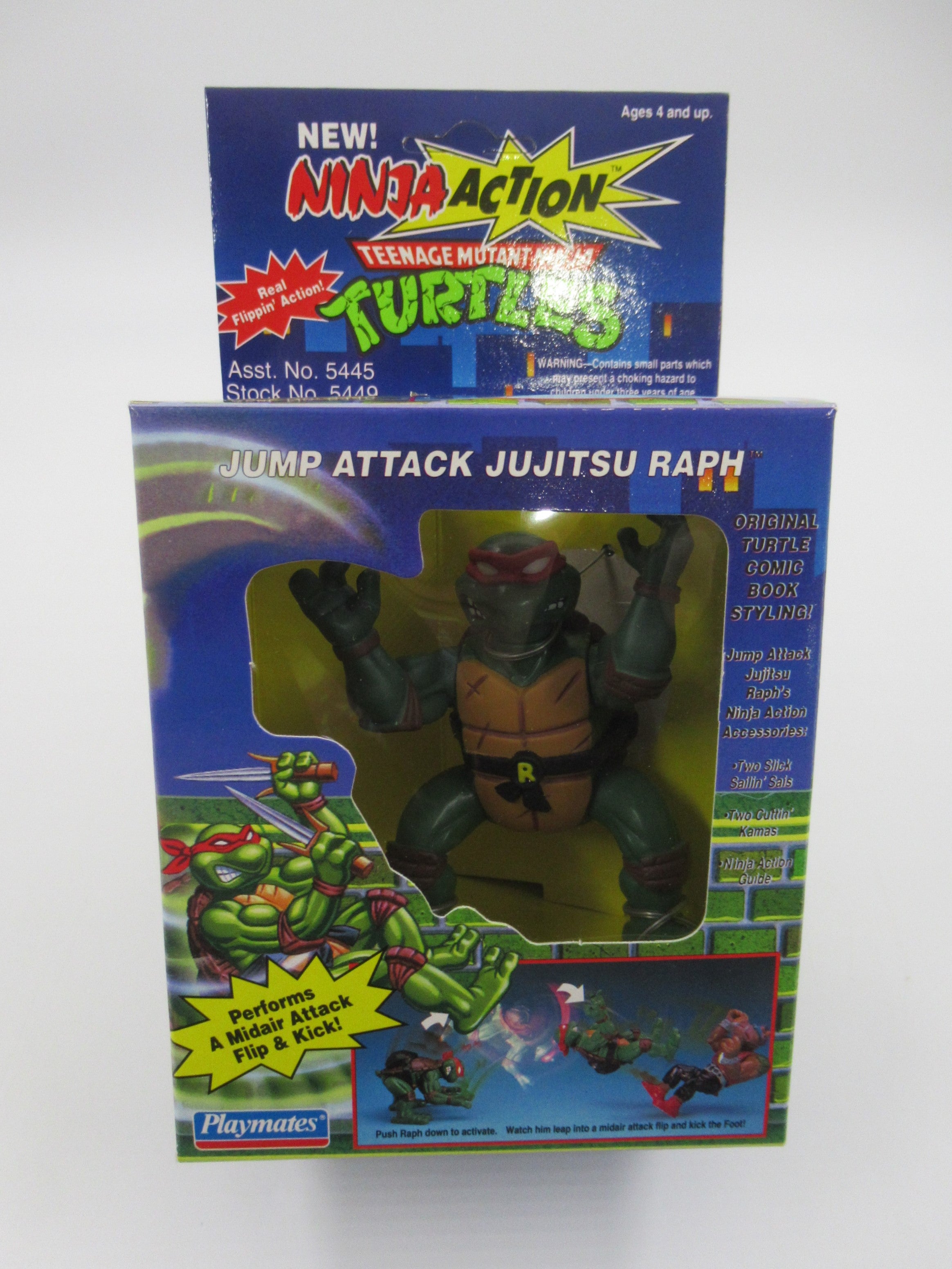 Teenage Mutant Ninja Turtles Jump Attack Jujitsu Raph Ninja Action 5" Figure TMNTs - Playmates (1993)